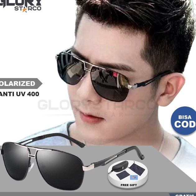 Kacamata Hitam Pria Keren Polarized Original Sunglasses Anti silau Kelas Premium 8521