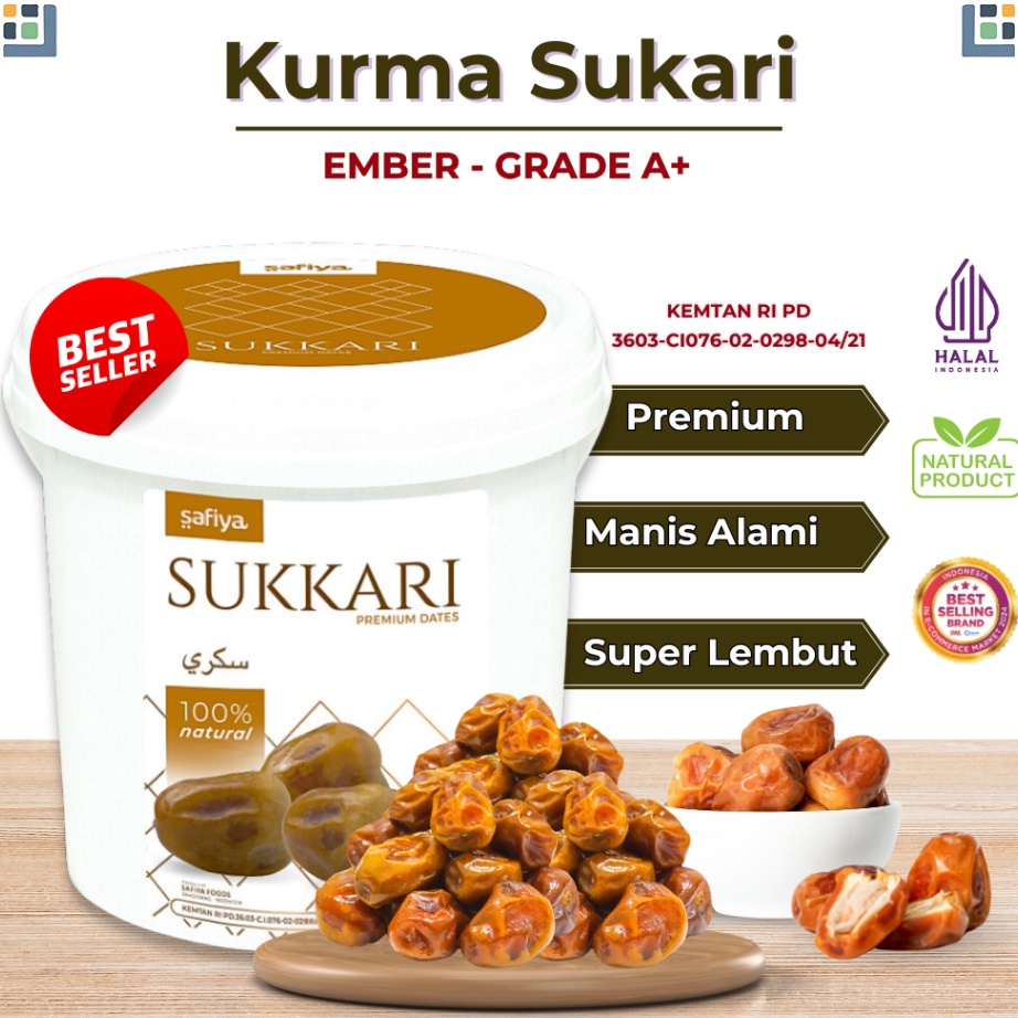 

Bisa Cod Kurma Sukari Ember 85 gram Safiya Kurma Raja Original Premium