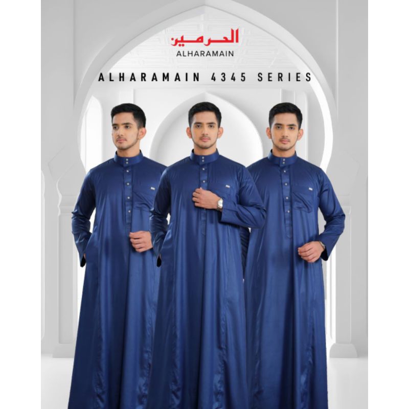 JUBAH ALHARAMAIN PRIA LENGAN PANJANG MANSET DAN NON MANSET POLYESTER PREMIUM KERAH KEMEJA DAN KERAH 