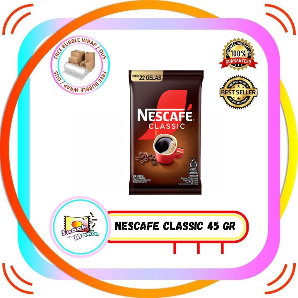 

NESCAFE Classic Robusta 45 gr 100% Kopi Murni Instan Coffee
