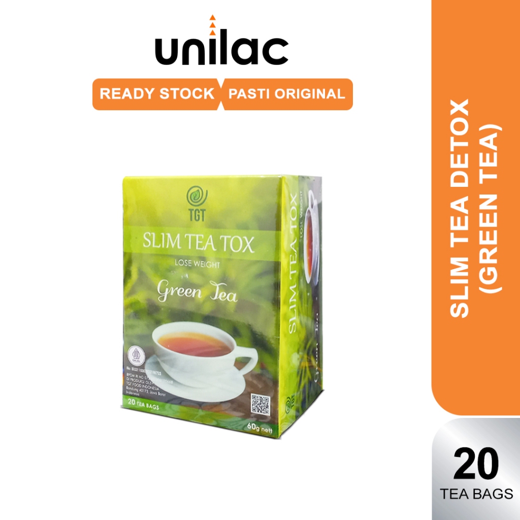 TGT Slim Tea - Greentea 1 Box 20tb | Teh Diet Pelangsing Alami | Teh Detox Minuman Diet Herbal BPOM