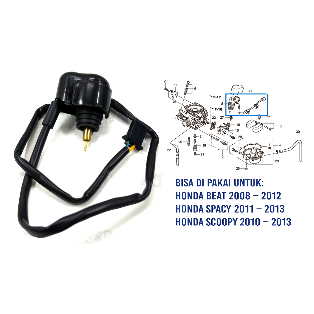 Auto Choke Assy BEAT - By Stater Otomatis Sensor Cuk Starter HONDA BEAT KARBU