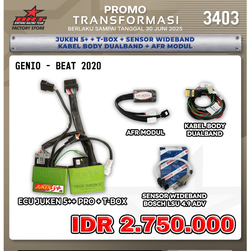 PROMO 3403 BRT JUKEN 5+ + T-BOX + SENSOR WIDE BAND +{ KABEL BODY DUALBAND+ AFFR MODUL BRT