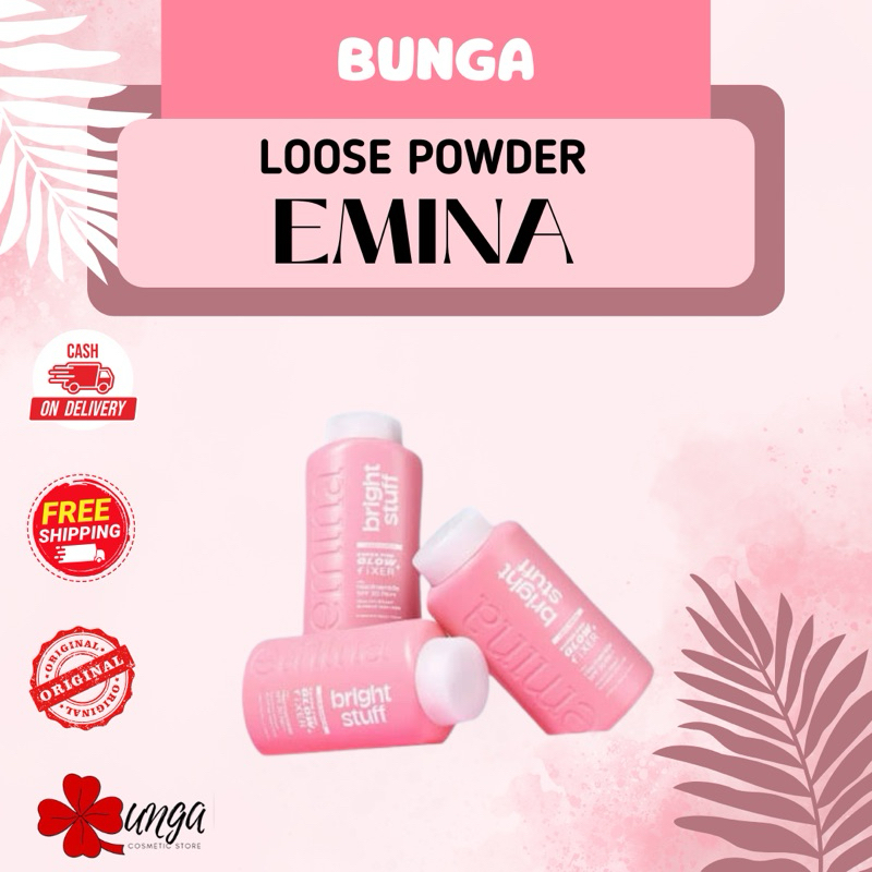 BUNGA- LOOSE POWDER EMINA BRIGHT STUFF/ BEDAK TABUR EMINA/ LOOSE POWDER EMINA