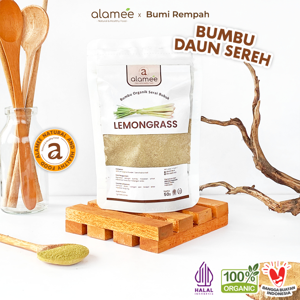 

ALAMEE Sereh Bubuk Lemongrass Seasoning Powder Bumbu Dapur Organik Serai Murni Tanpa Campuran 50g
