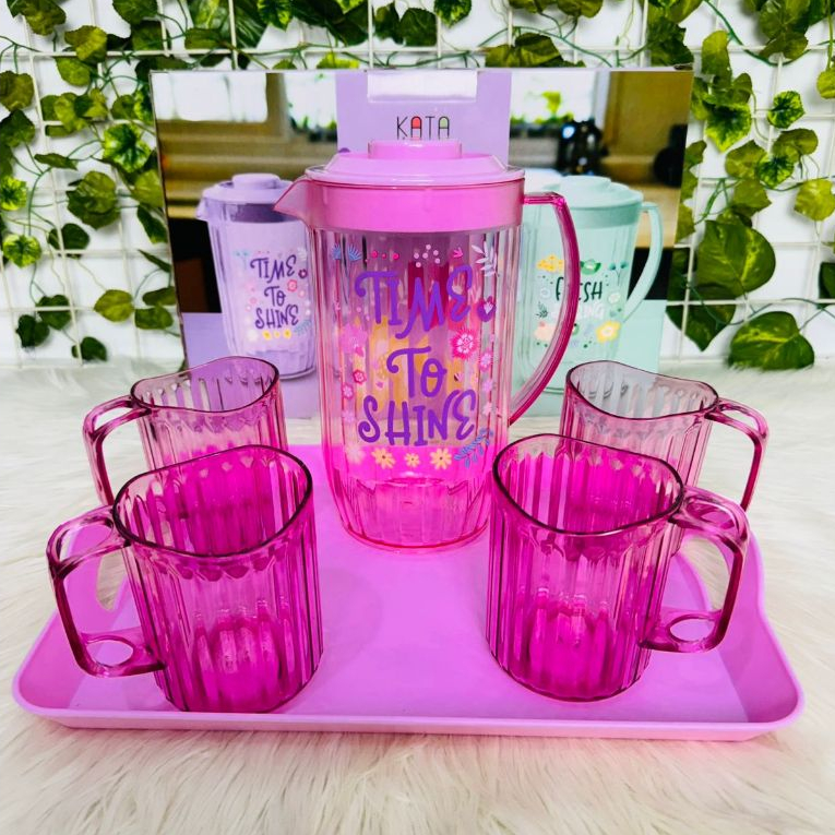 Teko Air + 4 gelas + nampan // Waterjug Set Technoplast