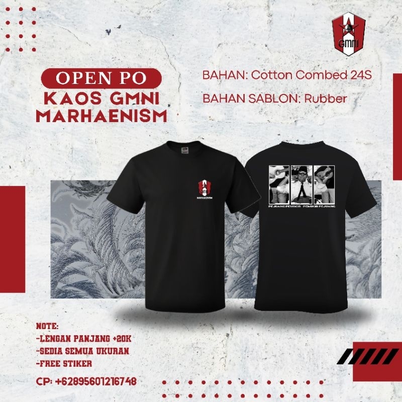 Kaos GMNI | T-Shirt GmnI Marhaenisme Soekarno