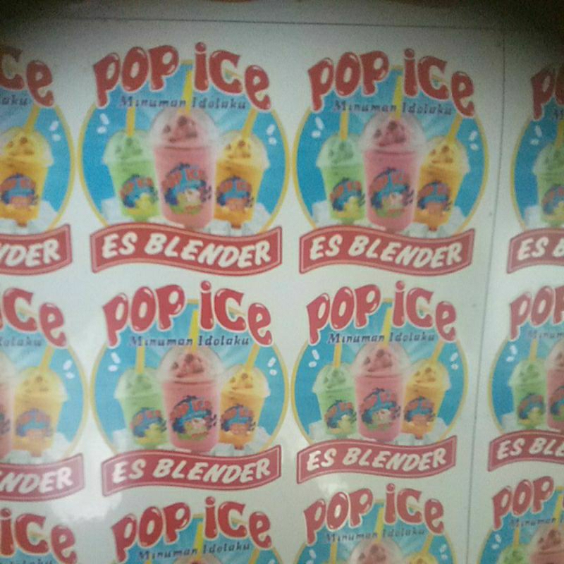 

stiker pop es bisa COD 1lembar isi 50pcs