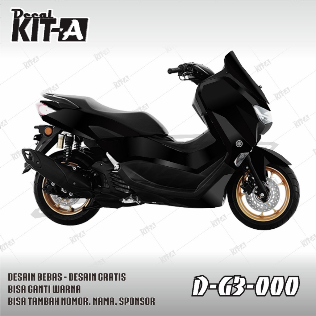 Decal stiker Nmax New warna  hitam dan biru polos D-G3