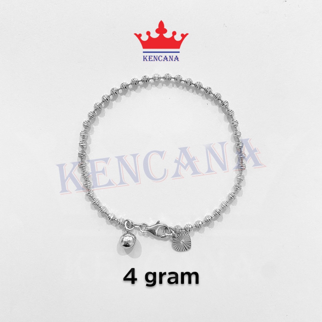 Gelang Tangan Rantai Biji Lada Ukir Bandul Love Wanita Anak  Dewasa Perak Asli Silver 925 Chrome Ema