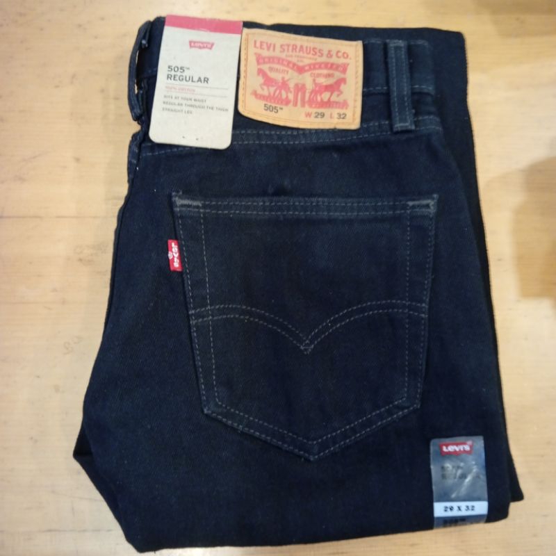 Celana Jeans Pria 505 Original Black Regular Fit 505-0260