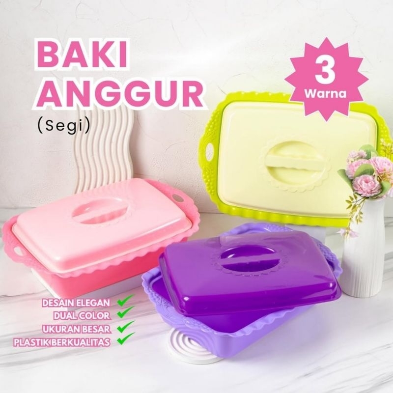 PRASMANAN SEGI TUTUP PLASTIK LOVENIA [ P.30 CM × L.20 CM ] || BAKI SEGI TUTUP LOVENIA || NAMPAN TUTU