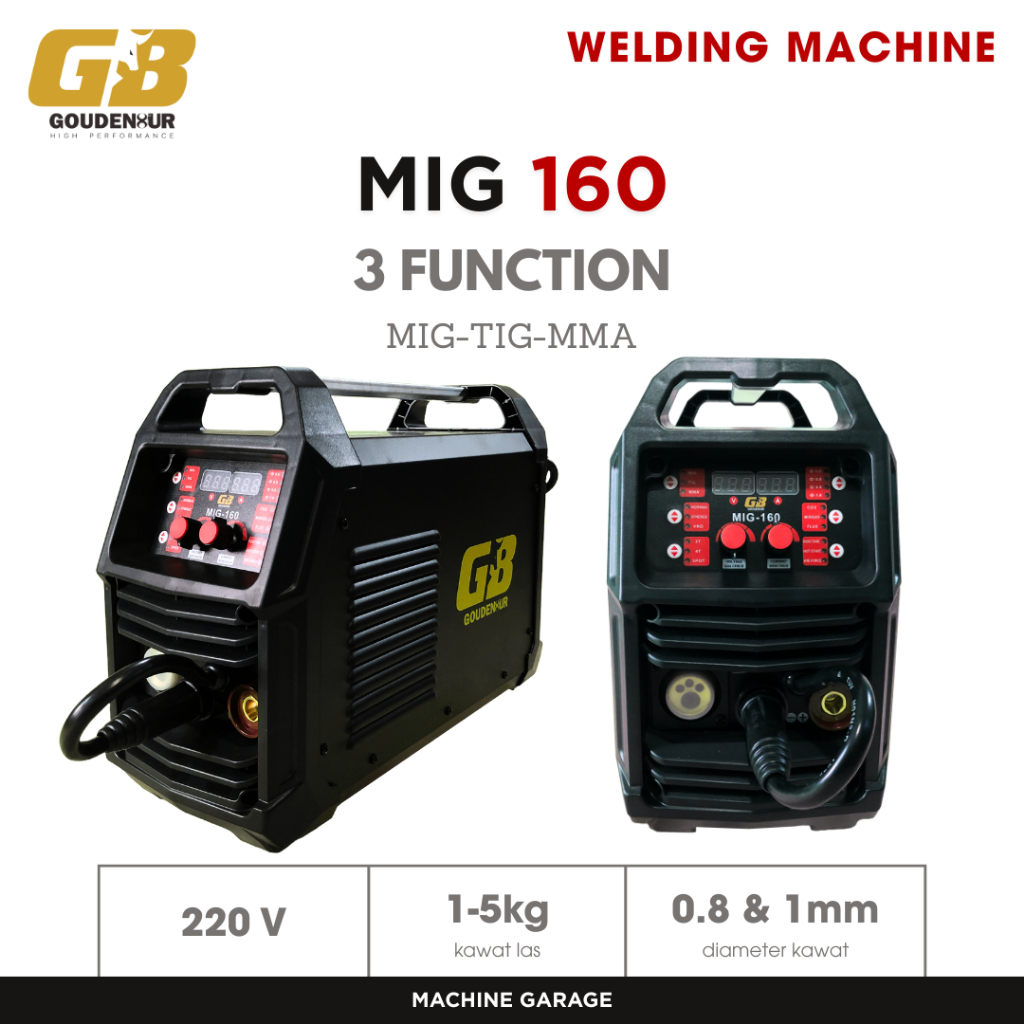 Mesin Las MIG 160 GB 3 in 1 tanpa co2 atau dengan gas
