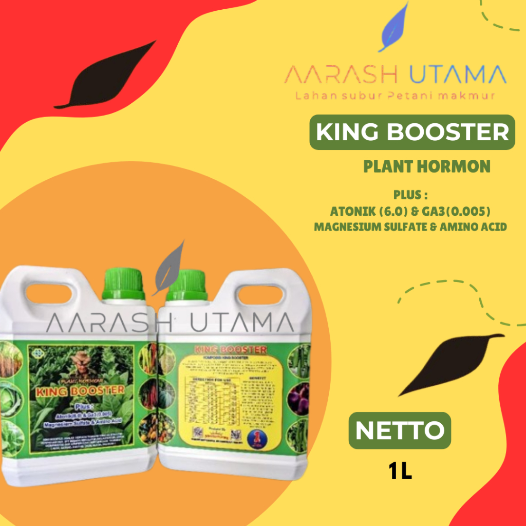 HORMON KING BOOSTER/ KING BOOSTER PLANT HORMONE PLUS : ATONIK & ZPT Ga3 MAGNESIUM & AMINO ACID / 1L