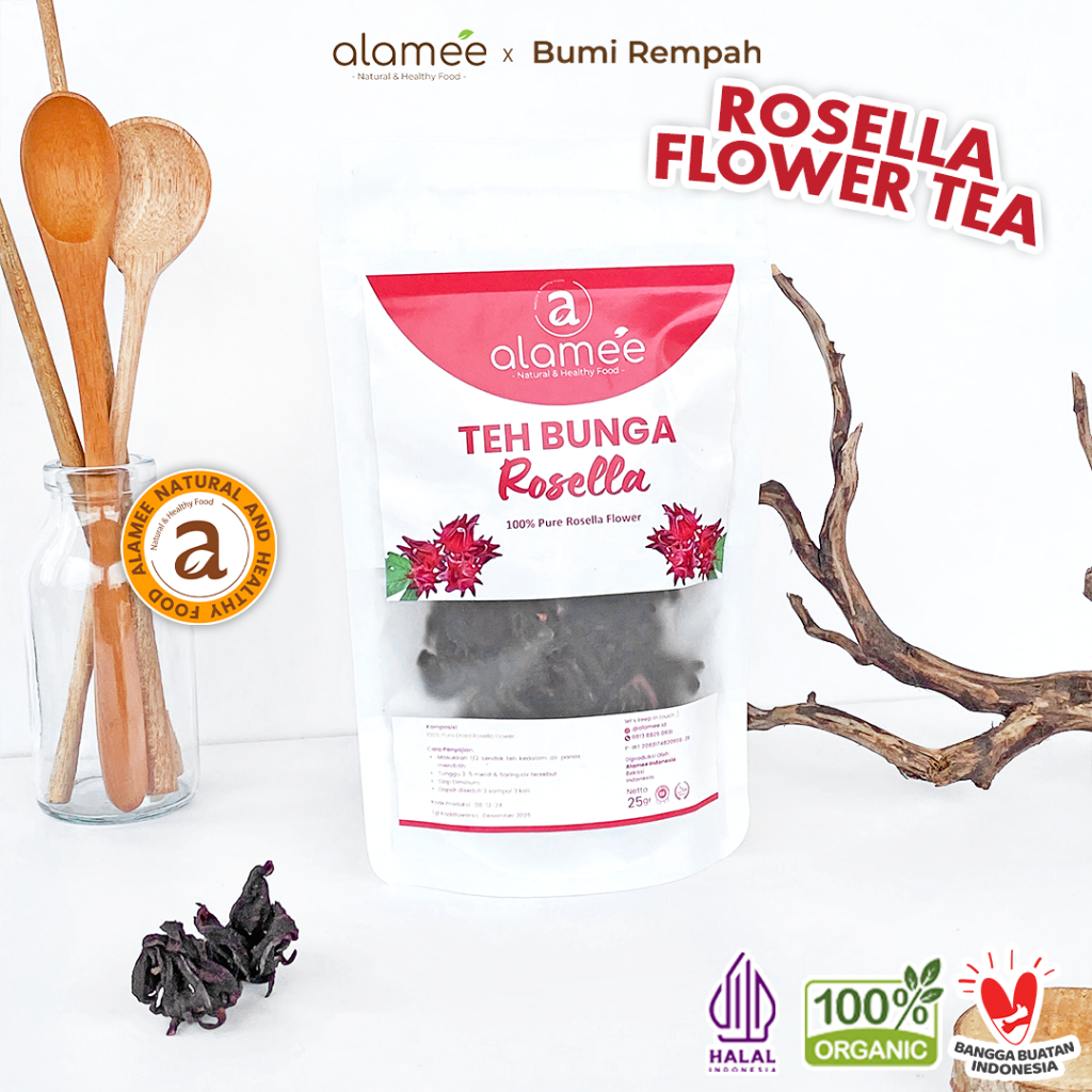 

Teh Bunga Rosella Tea Siap Saji Seduh Sehat Organic Organik Herbal Alami Teh Seduh Siap Minum 25gr