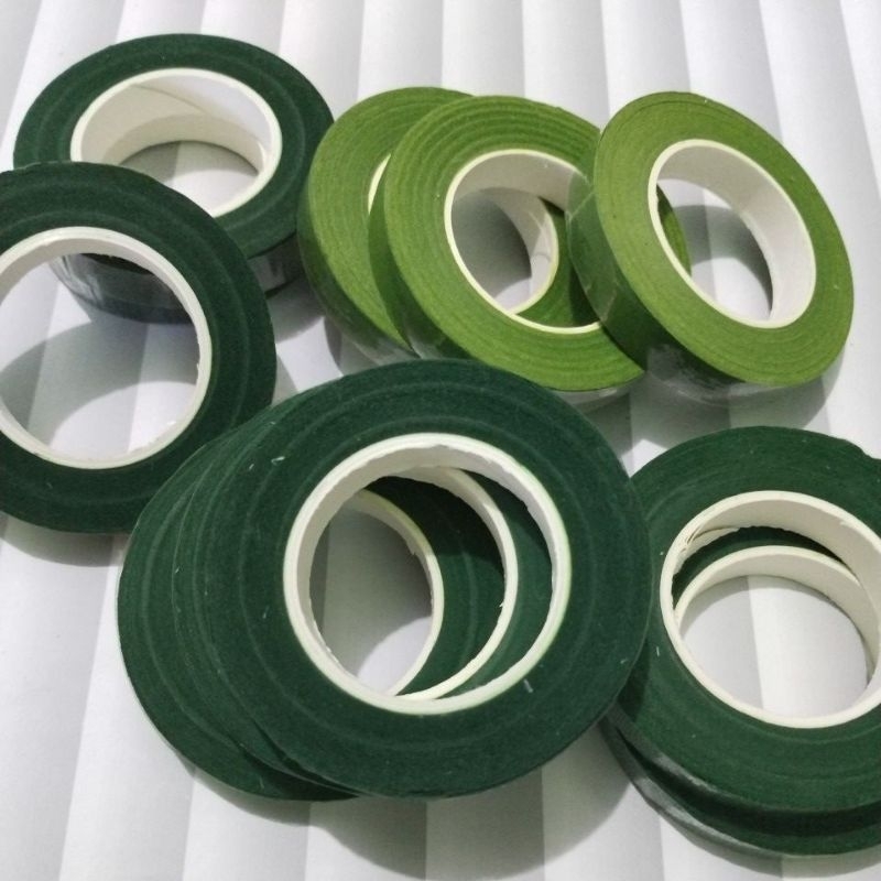 

Floral tape 30 yard, selotip daun roll hijau tua dan hijau muda