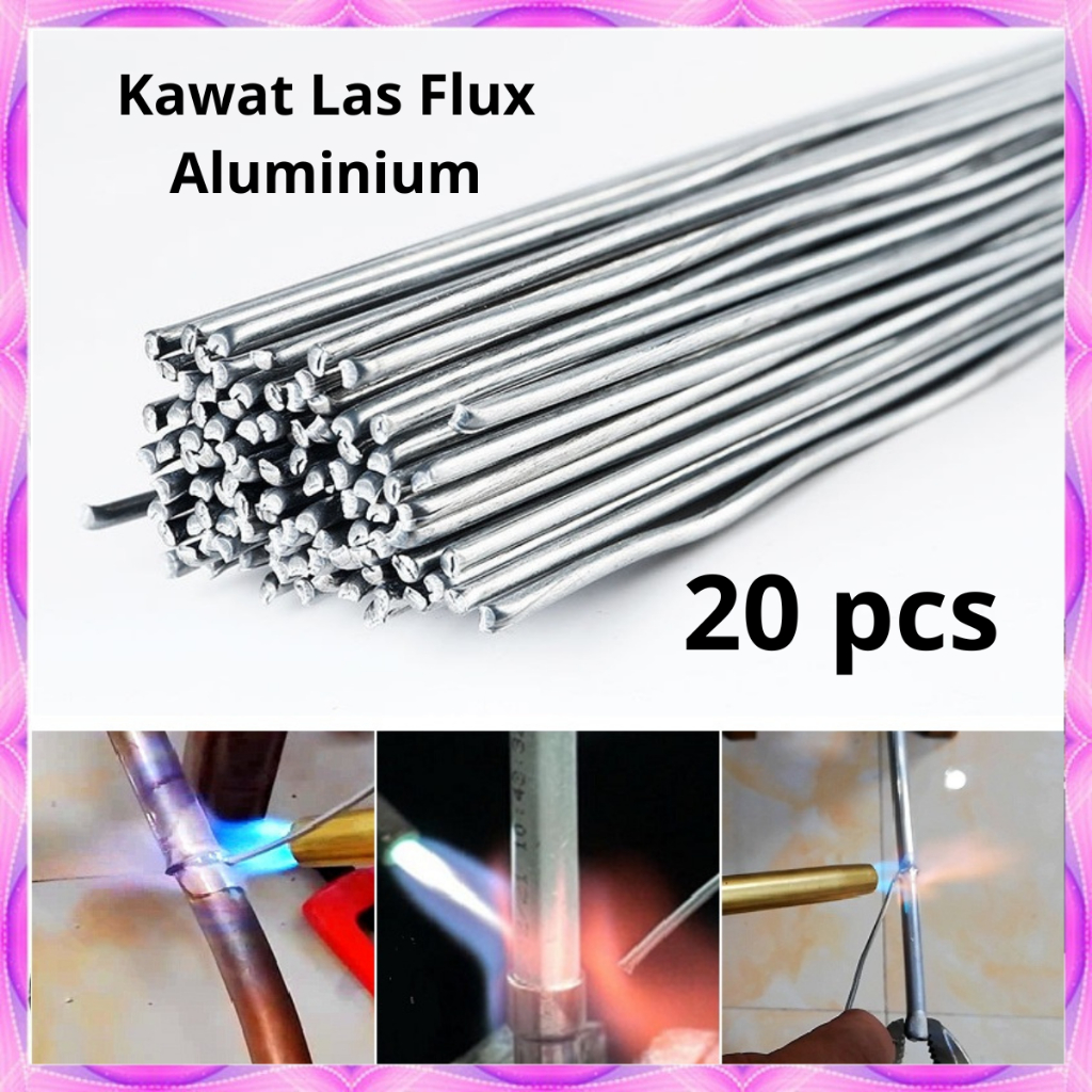 Kawat Las Flux Aluminium Electrode Suhu Rendah 330mm 20 PCS Kawat Las Alumunium-COD