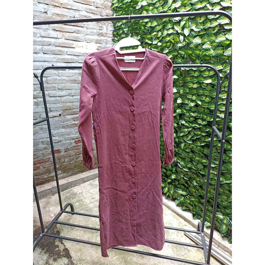 preloved vintage dress - button long dress ex Nadin Amizah