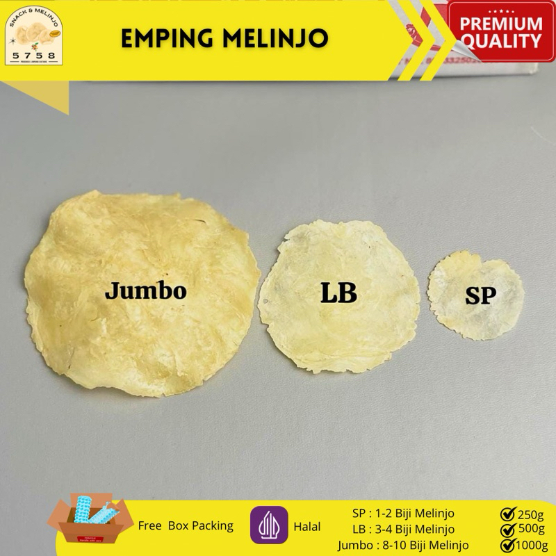 

Sekar_Shop07 Emping Melinjo Dus Merek Kresna/Full Kering Export Quality // 1Kg