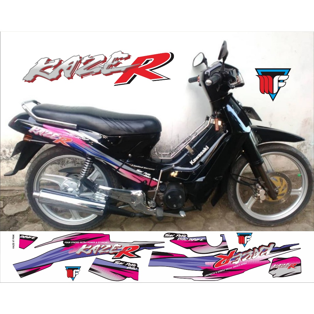 STRIPING KAWASAKI KAZE R TAHUN 97 LIS VARIASI HITAM