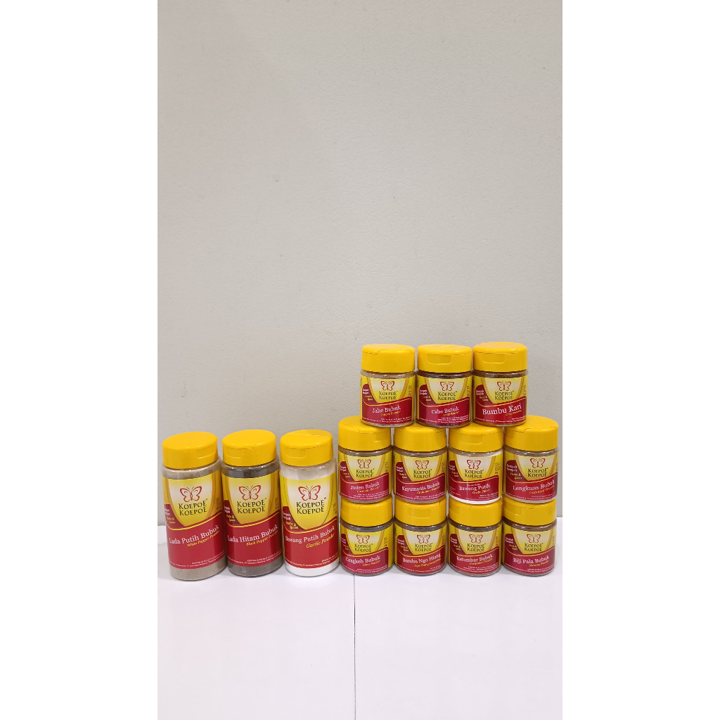 

KUPU KUPU KOEPOE KOEPOE KENCUR BUBUK/LADA PUTIH/ BIJI PALA BUBUK/ BAWANG PUTIH/ JAHE BUBUK/ KAYU MANIS BUBUK/ CABE BUBUK/ JINTEN BUBUK/ BUMBU GULAI/ KETUMBAR BUBUK/ LENGKUAS BUBUK / ROSEMARY/ NGO HIANG/ KARI/ CENGKEH BUBUK