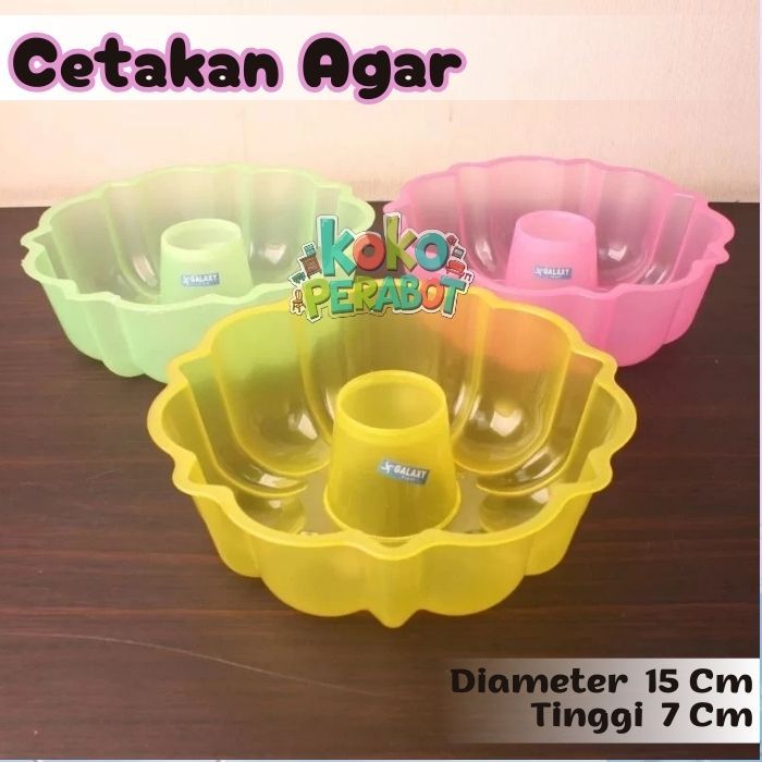 Cetakan Agar/Cetakan Agar Flo/Cetakan Puding/Cetakan Bolu Bunga/Transparan/Besar Galaxy Plast 23cm