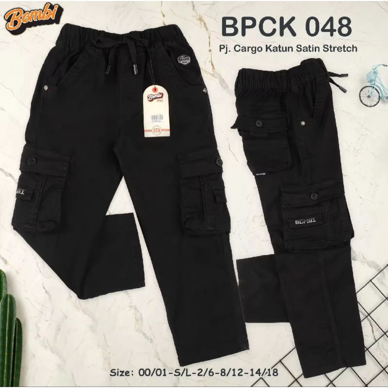 CELANA PANJANG BOMBI SEMI CARGO HITAM CELANA ANAK LAKI-LAKI TERSEDIA BUAT ANAK UMUR 3 - 13 THN BOMBI
