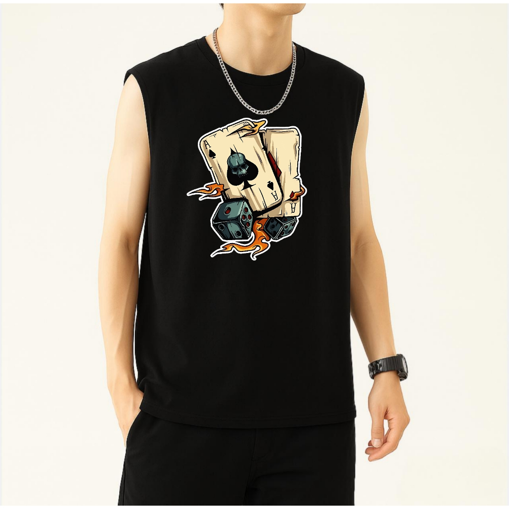 Baju Kaos Singlet Pria Dewasa Gym Santai Trendy/Kaos Tanktop Lekbong Jumbo