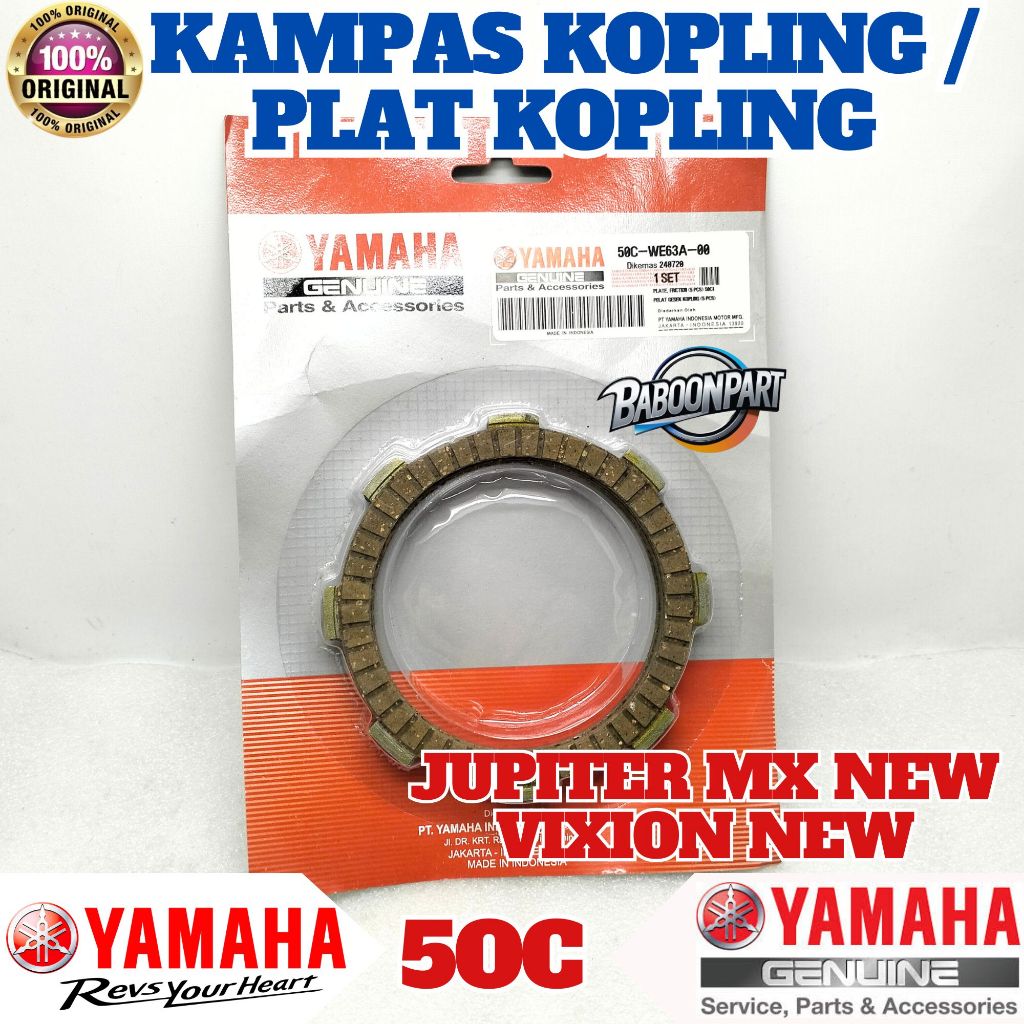 KAMPAS KOPLING / PLAT KOPLING 1 SET 50C ORIGINAL YGP YAMAHA JUPITER MX NEW, VIXION NEW