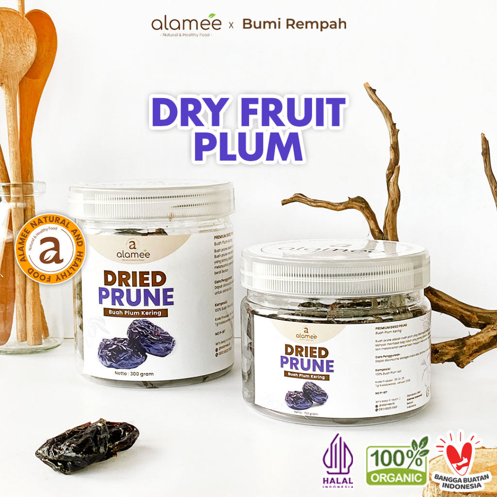 

ALAMEE Dried Prune Cemilan Buah Kering Sehat Buah Plum Kering Rendah Kalori Tanpa Biji PREMIUM 300gr