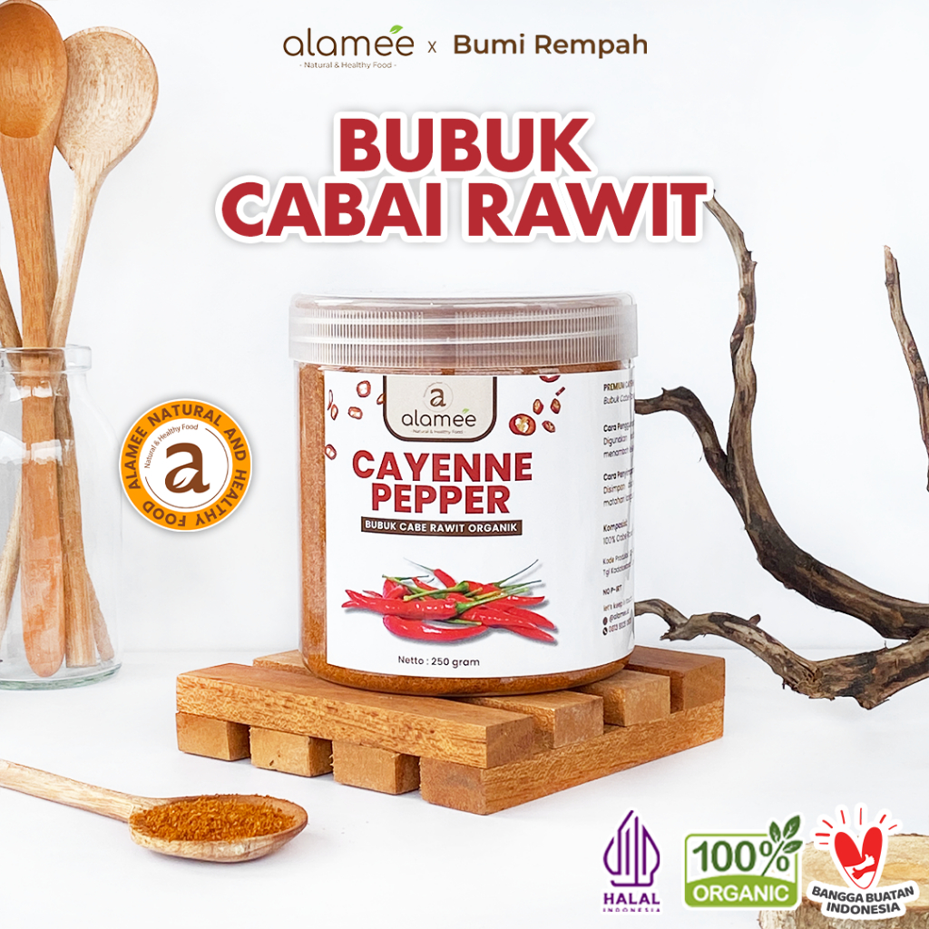 

ALAMEE Bubuk Cabe Rawit Cayenne Pepper Seasoning Powder Tanpa Campuran Bumbu Masakan Dapur 250gr