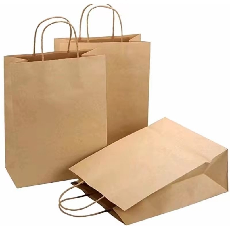 

S ( S52 ) PAPER BAG SOUVENIR POLOS WARNA HITAM DAN COKLAT BAHAN BOX KRAFT