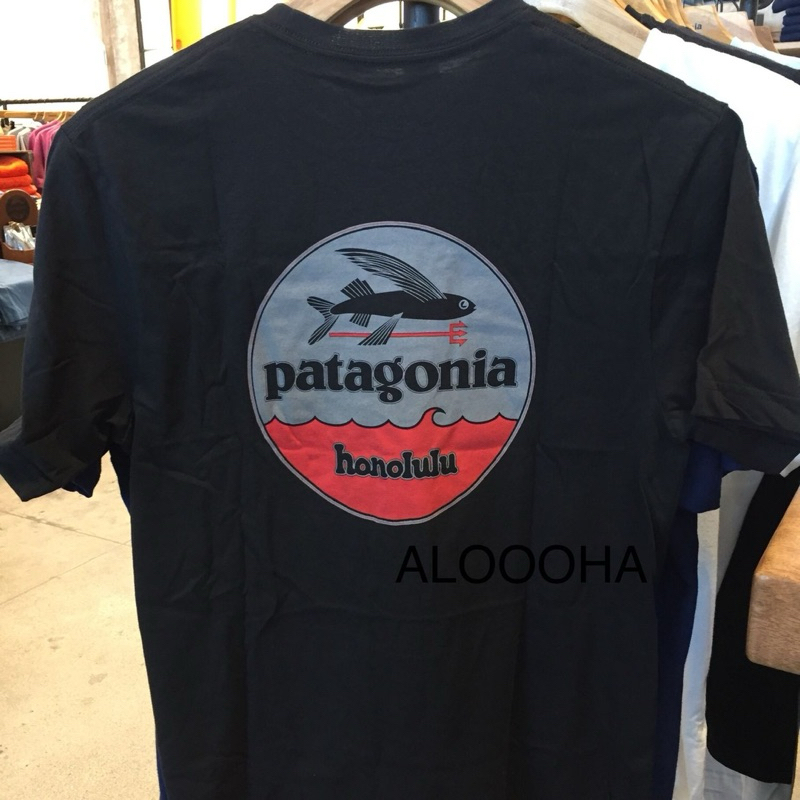 Kaos Atasan Casual Patagonia Limited T-Shirt Pataloha Hawaii Honolulu Black Short Sleeve