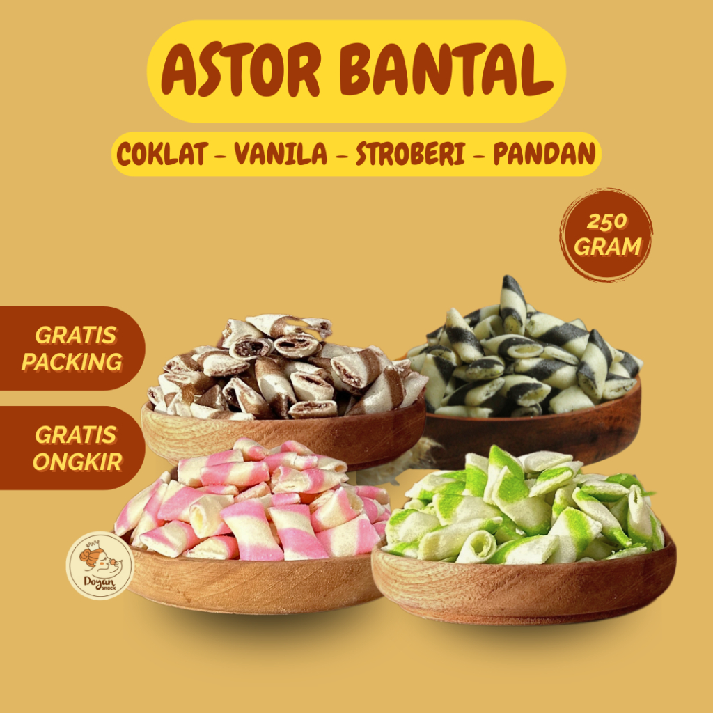 

ASTOR BANTAL / ASTOR COKLAT / ASTOR PANDAN / ASTOR STROBERI / ASTOR VANILA