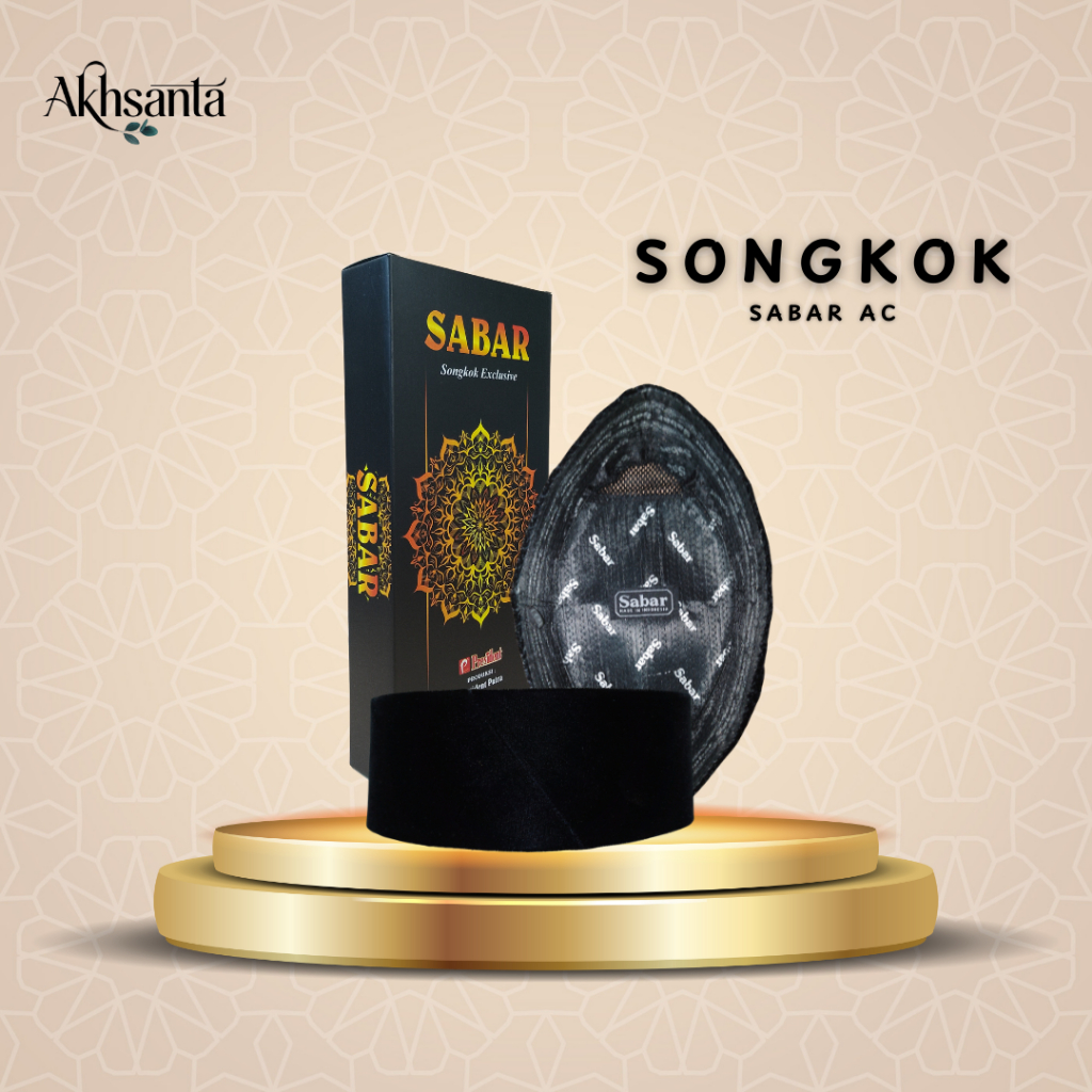 Songkok Hitam Sabar AC Peci Hitam Remaja dan Dewasa Kopiah Modern Awing Songkok Premium - Akhsanta