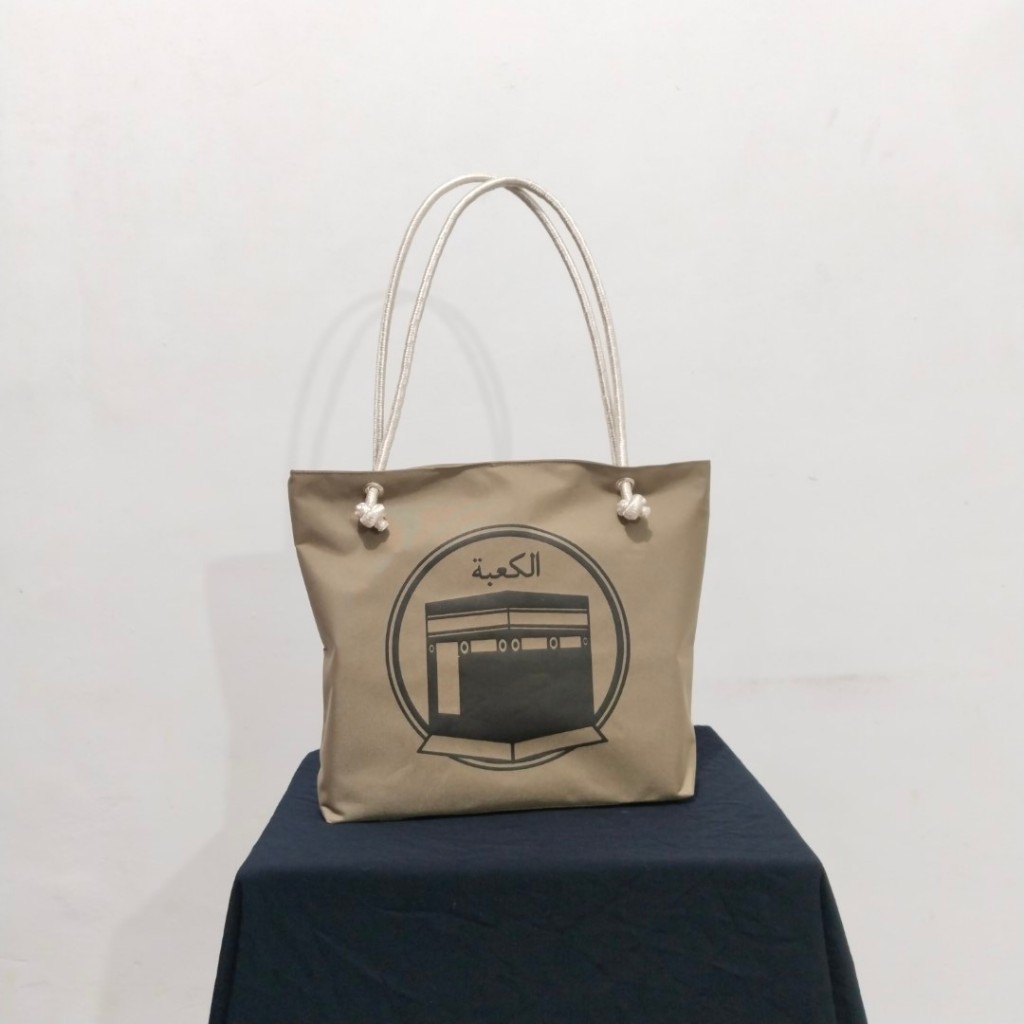 Tas Tote Bag Tas Ibu Tas Pengajian Hampers Oleh Oleh Umroh Haji Resleting Tali Sumbu