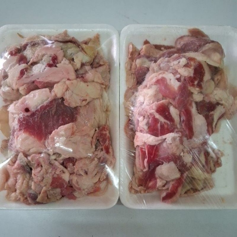 

Tetelan Untuk Kuah Sop, Bakso / Trimming Slice 500gram Halal lemak 50 persen