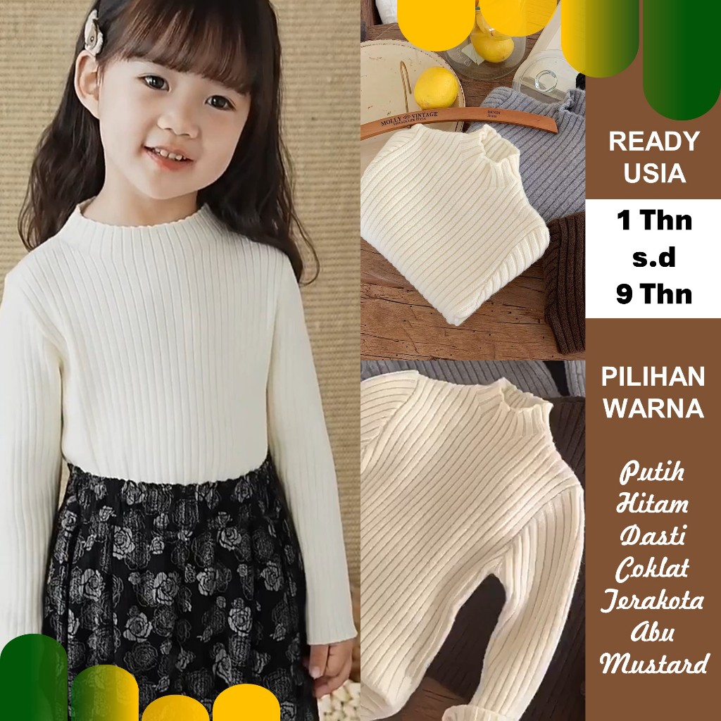 Lumina Baju Rajut Anak Perempuan Style Korea Atasan Anak Perempuan Rajut Anak Viral Termurah
