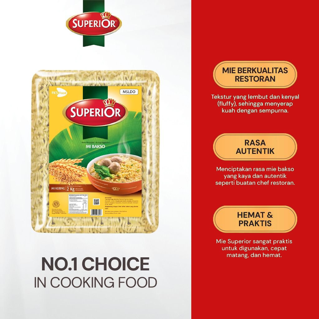 

Mi Superior Keriting - Mi Bakso - 1 pcs - 50gr / Mie Superior