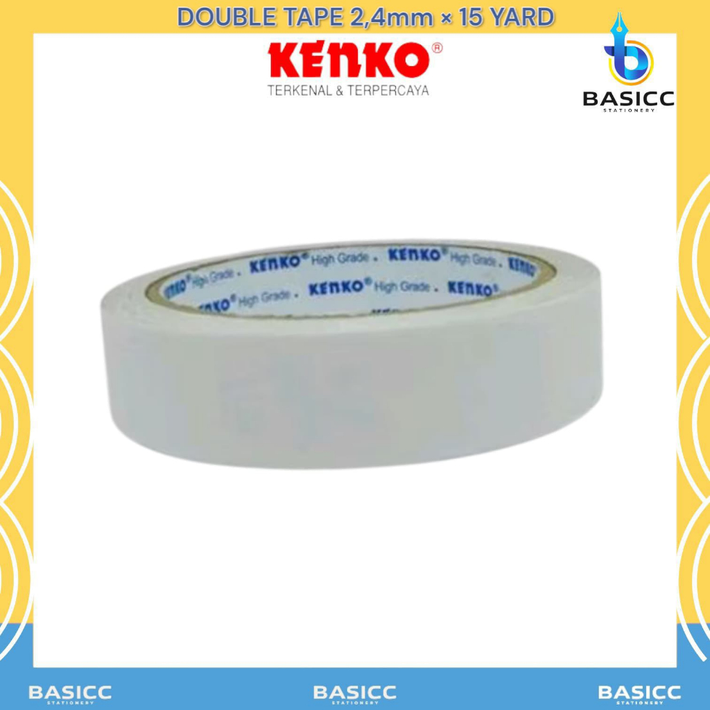 

Kenko Double Tape 1 Inch Perekat 2 Sisi 24mm x 15 Yard @ 1 Roll