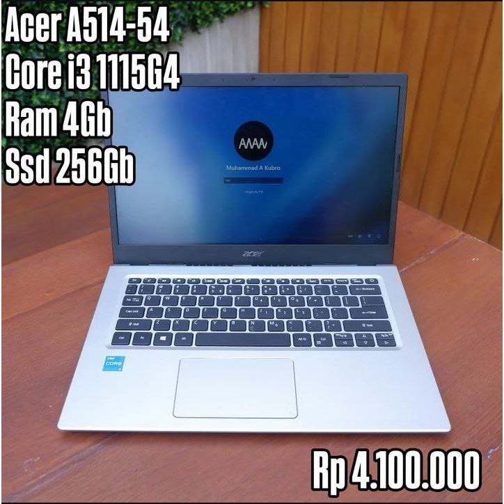 Laprtop ACER A514-54 CORE I3 1115G4 RAM 4GB SSD 512GB