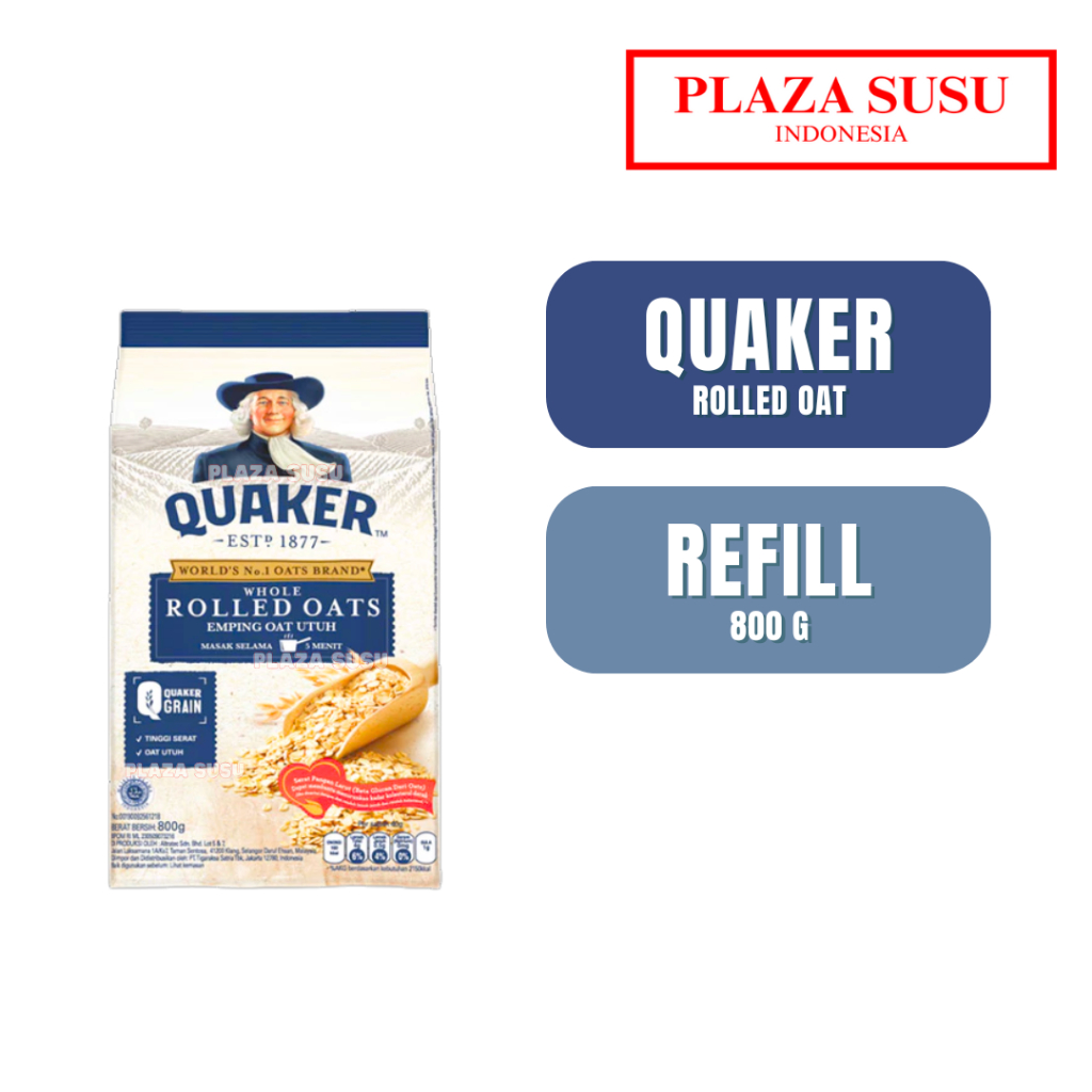 

QUAKER ROLLED OAT PLAIN OATMEAL MAKANAN SARAPAN OAT ROLLEDOAT SEREAL
