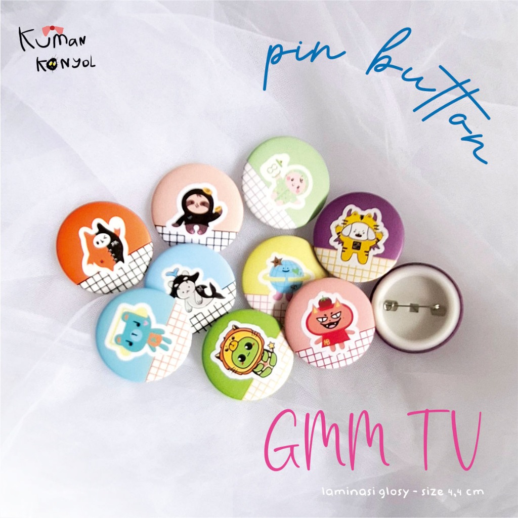 PIN BUTTON GMM TV - PIN AESTHETIC - LUCU - PIN PENITI - THAIENTU