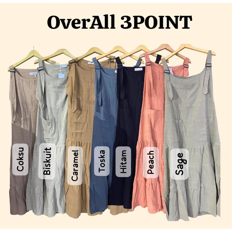 Overall 3Point THREEPOINT Bahan Linen