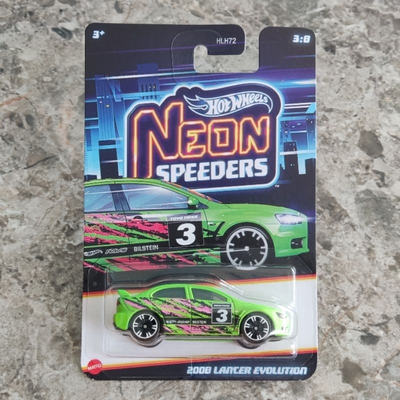 Hot Wheels Seri Neon Speeders 2008 Mitsubishi Lancer Evolution Hijau - HW SERIES