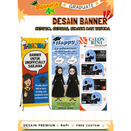 X-BANNER SPANDUK SEMPRO, SEMHAS, SIDANG SKRIPSI, WISUDA DAN KEBUTUHAN LAINNYA
