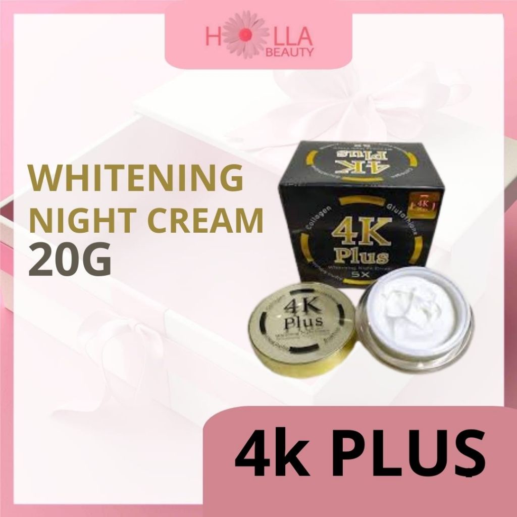 4K Whitening Night Cream 4K Plus Collagen Alpha Arbutin Glutathione / CREAM MALAM 4K PLUS THAILAND