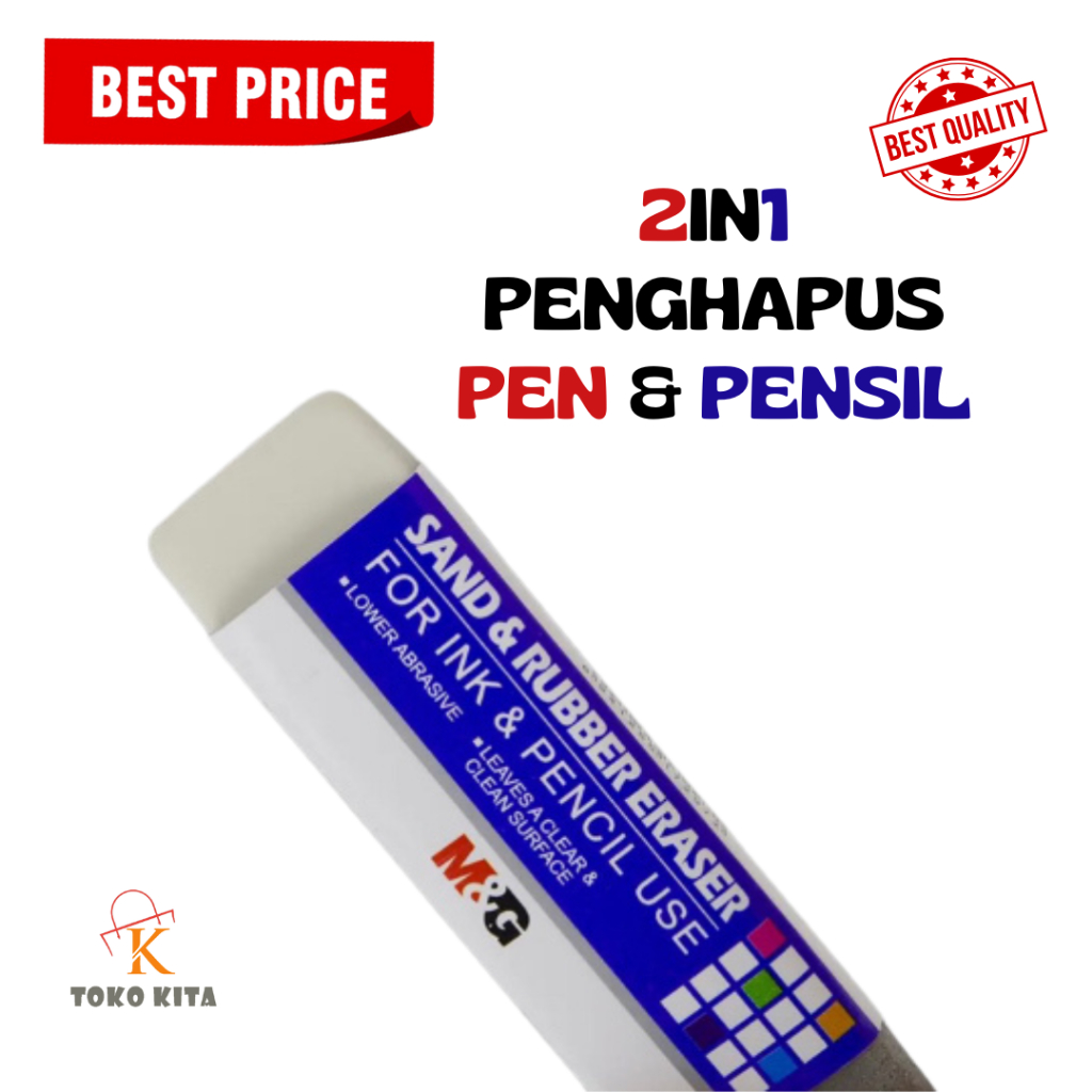 

(1Pcs) Penghapus M&G Sand & Rubber - Eraser Pensil dan Bolpen 2IN1