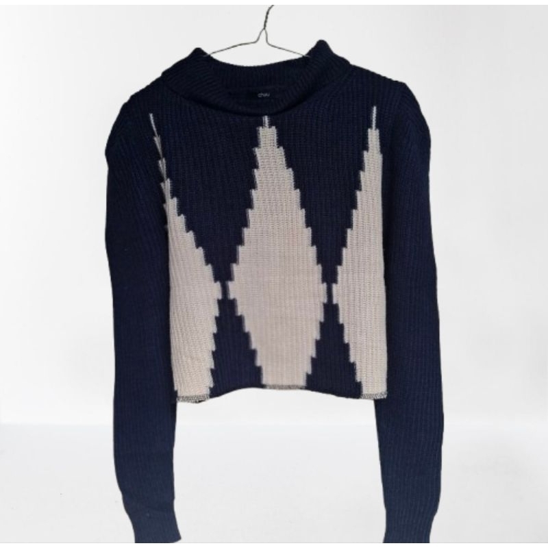 atasan wanita crop lengan panjang