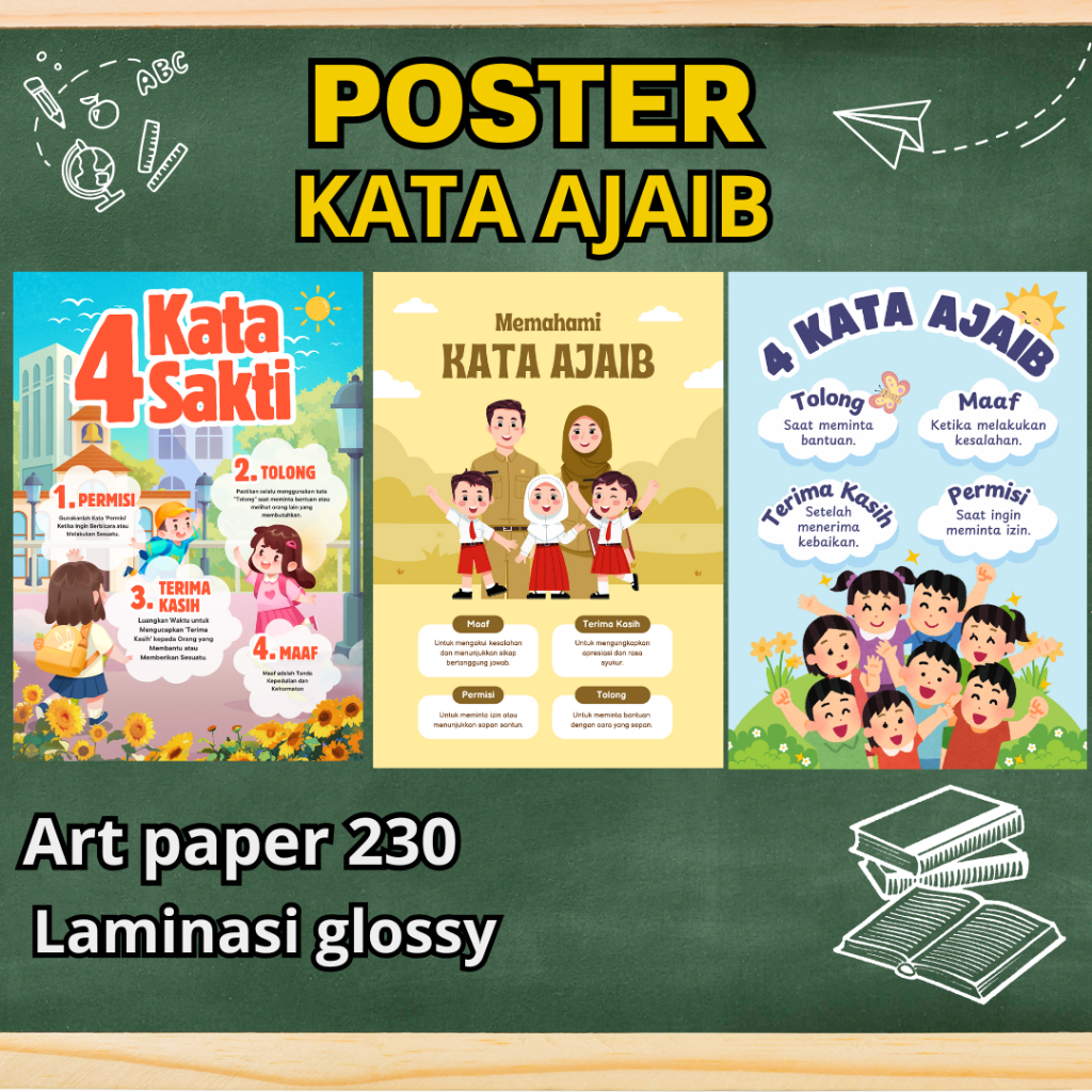 

Poster 4 Kata Ajaib, Poster Edukasi